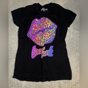 Lisa Frank - Black Leopard Lip Tee